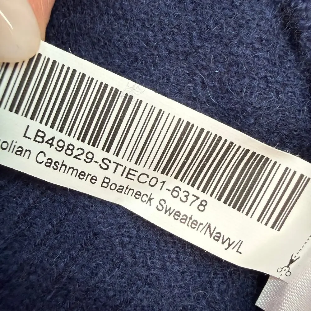 Quince Mongolian Cashmere Boatneck Sweater Navy Size L NWT Quiet Luxury - Picture 11 of 12